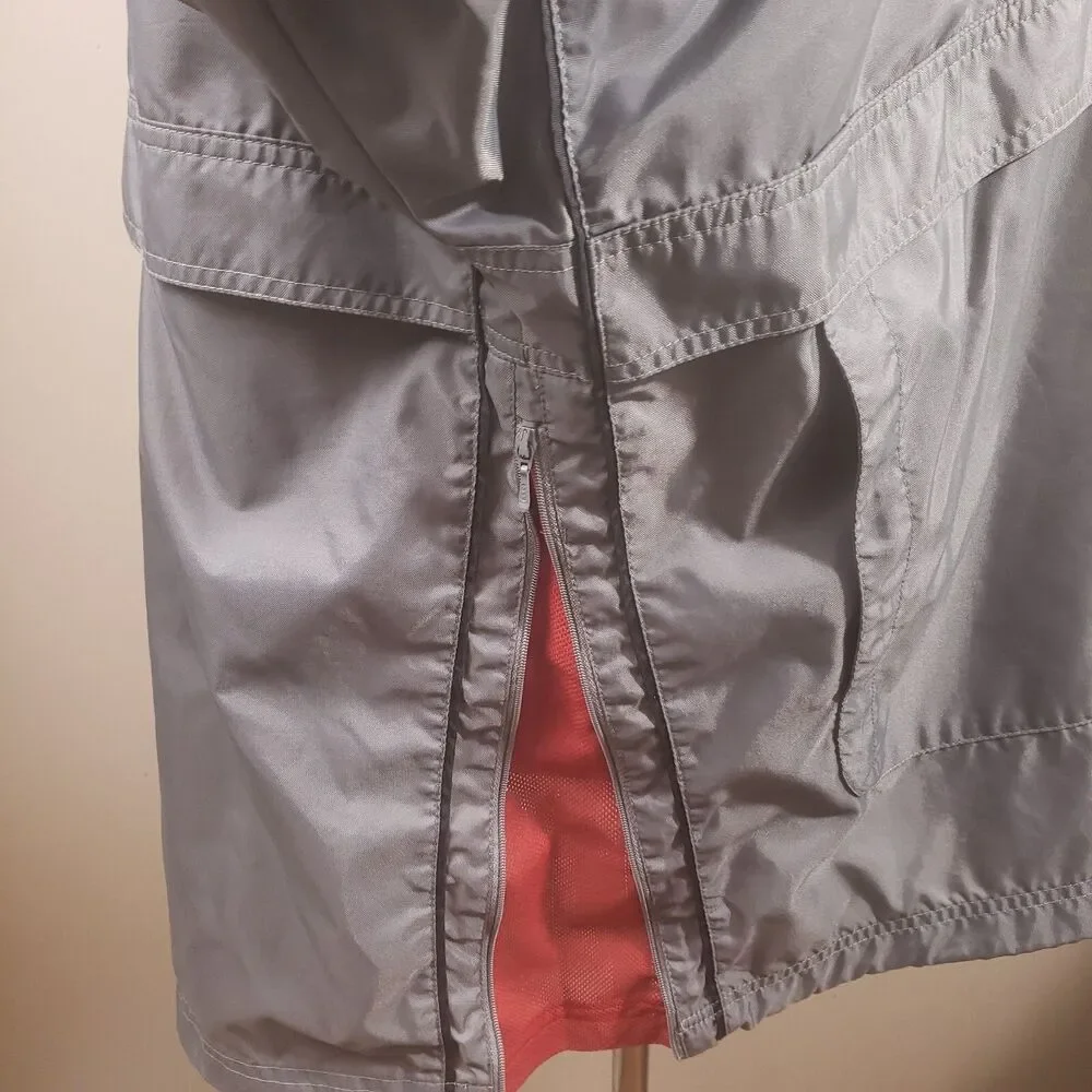 Nike Windbreaker Jacket Men Large Hooded Parka Golf Water Resistant Nylon Gray